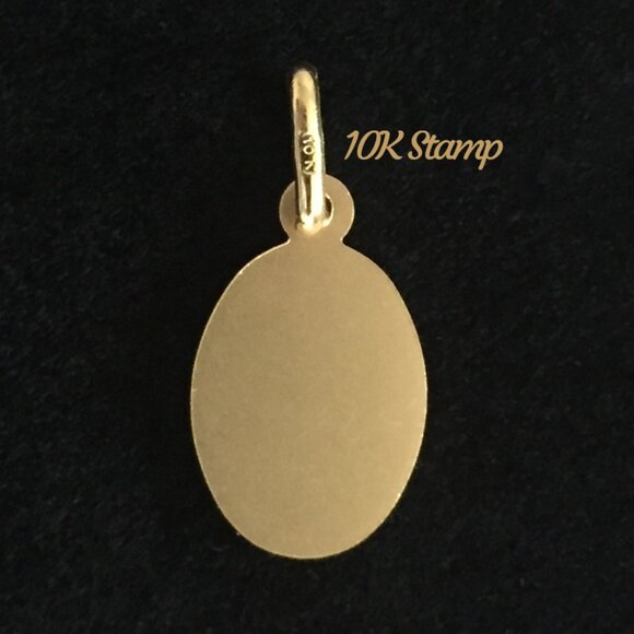 Real Solid 10K Gold Saint Christopher Medium Size Oval Pendant Stamped10K ITALY - Picture 2 of 5